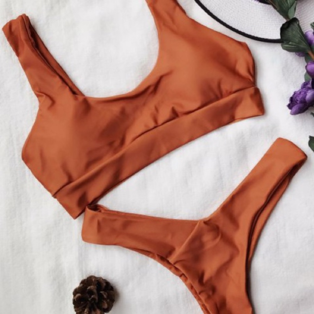 U Neck Bralette Thong Bikni